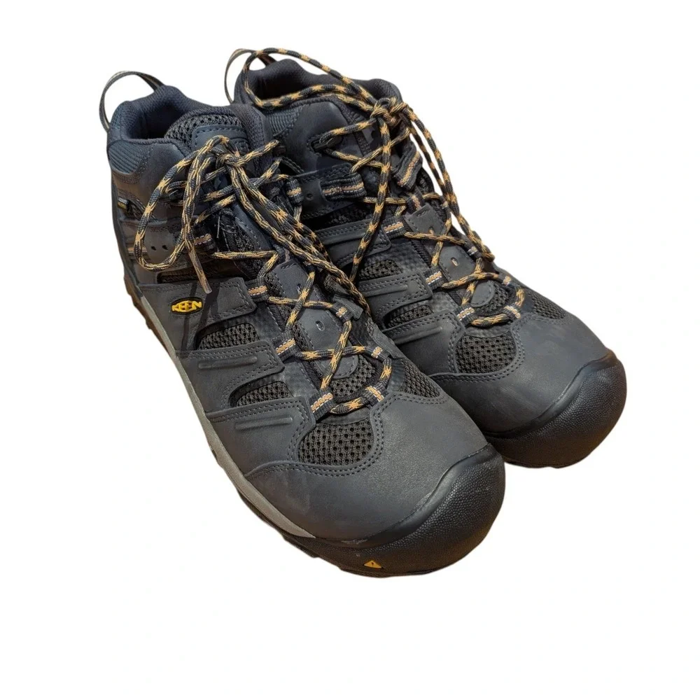 Keen‎ Utility Flint II Mid Waterproof Work Boots Mens 14D Grey Black 1018079D